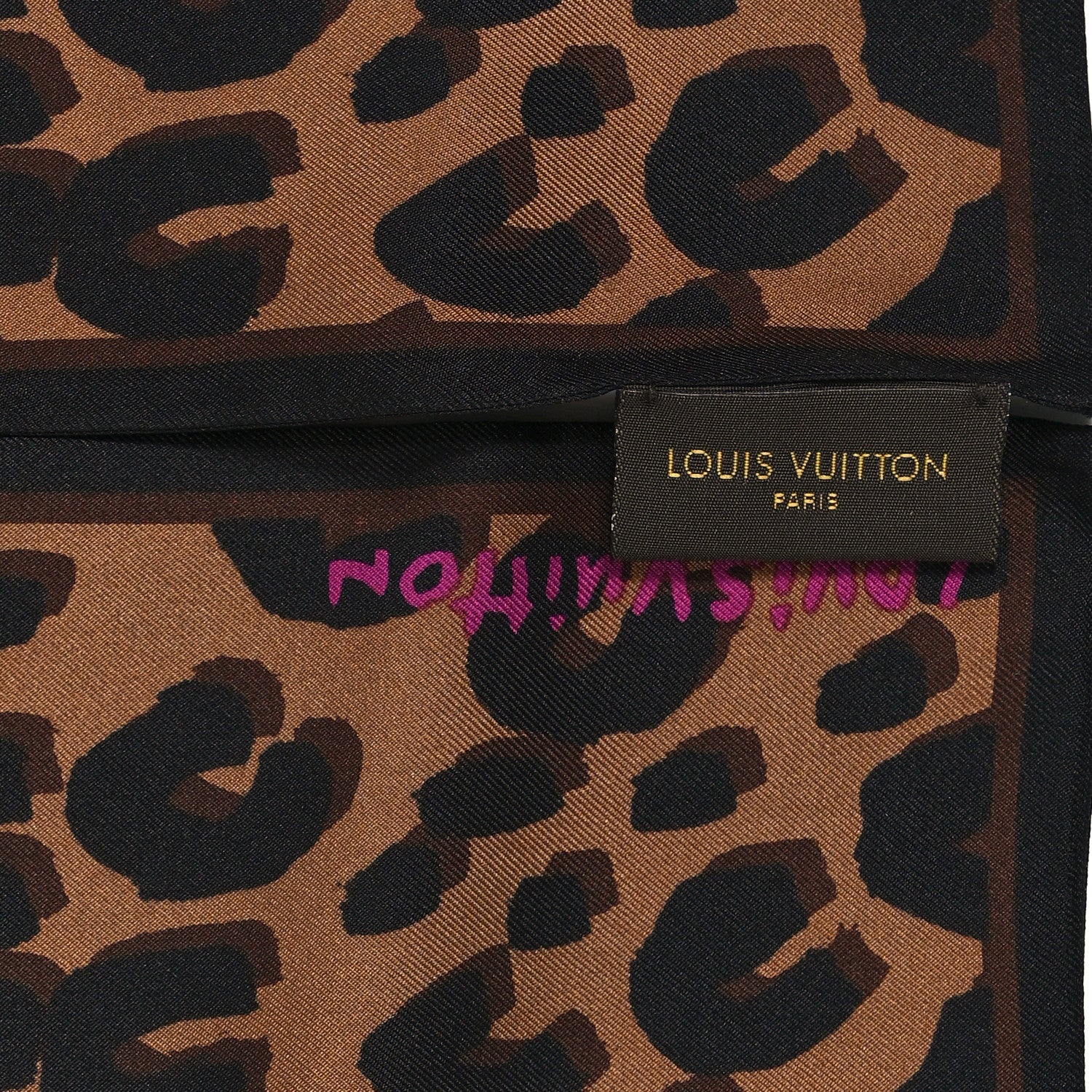 Louis Vuitton Silk Leopard Bandeau Scarf Marron 3 of 4