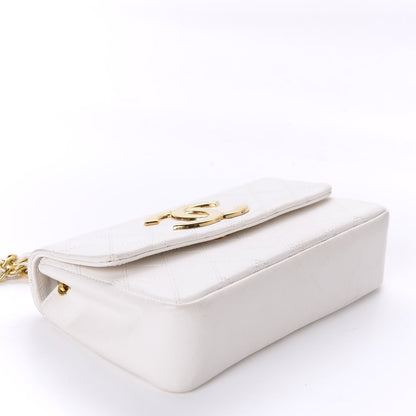 Chanel Calfskin Diamond Double Stitch Flap White 4 of 22