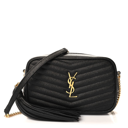 Saint Laurent Grain De Poudre Matelasse Monogram Mini Lou Camera Bag Black 1 of 11