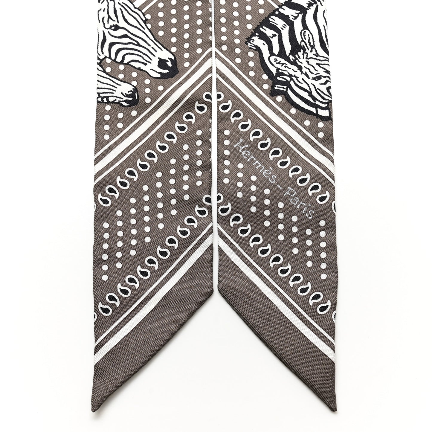 Silk Les Zebres Twilly Gris Taupe Black White