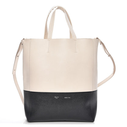 Celine Grained Calfskin Small Vertical Bi-Cabas Cream Black 1 of 7