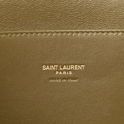 Saint Laurent Smooth Calfskin Suede Small Reversible Monogram Kate Satchel Loden Green 6 of 12