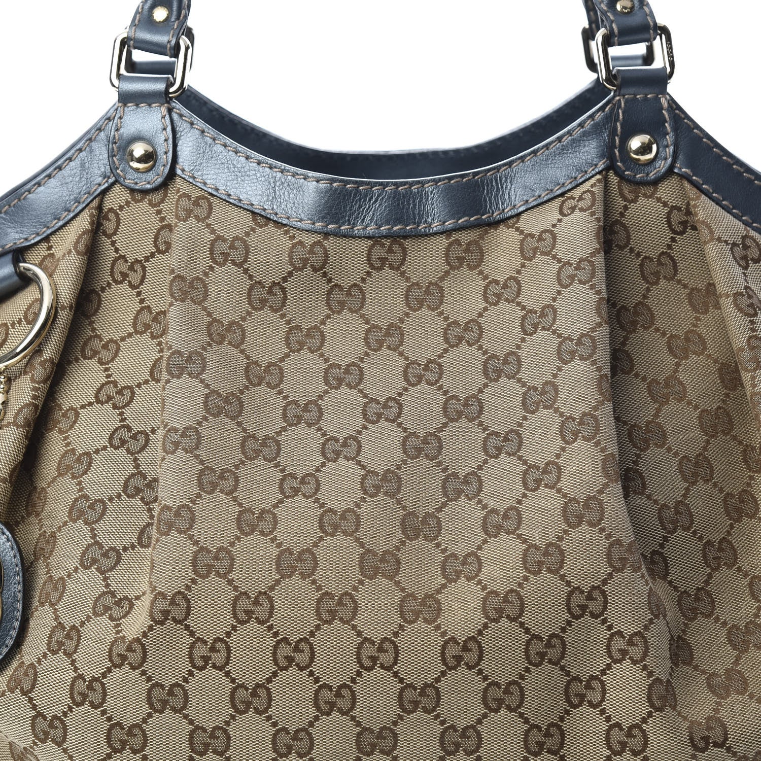 Gucci Monogram Large Sukey Tote Metallic Blue 8 of 12