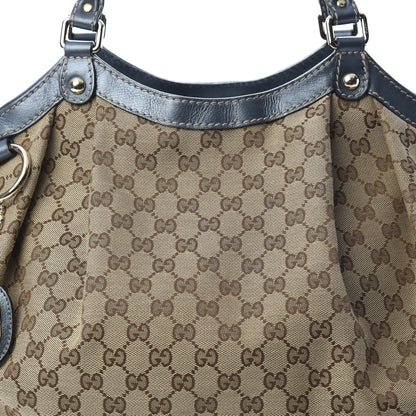 Gucci Monogram Large Sukey Tote Metallic Blue 8 of 12