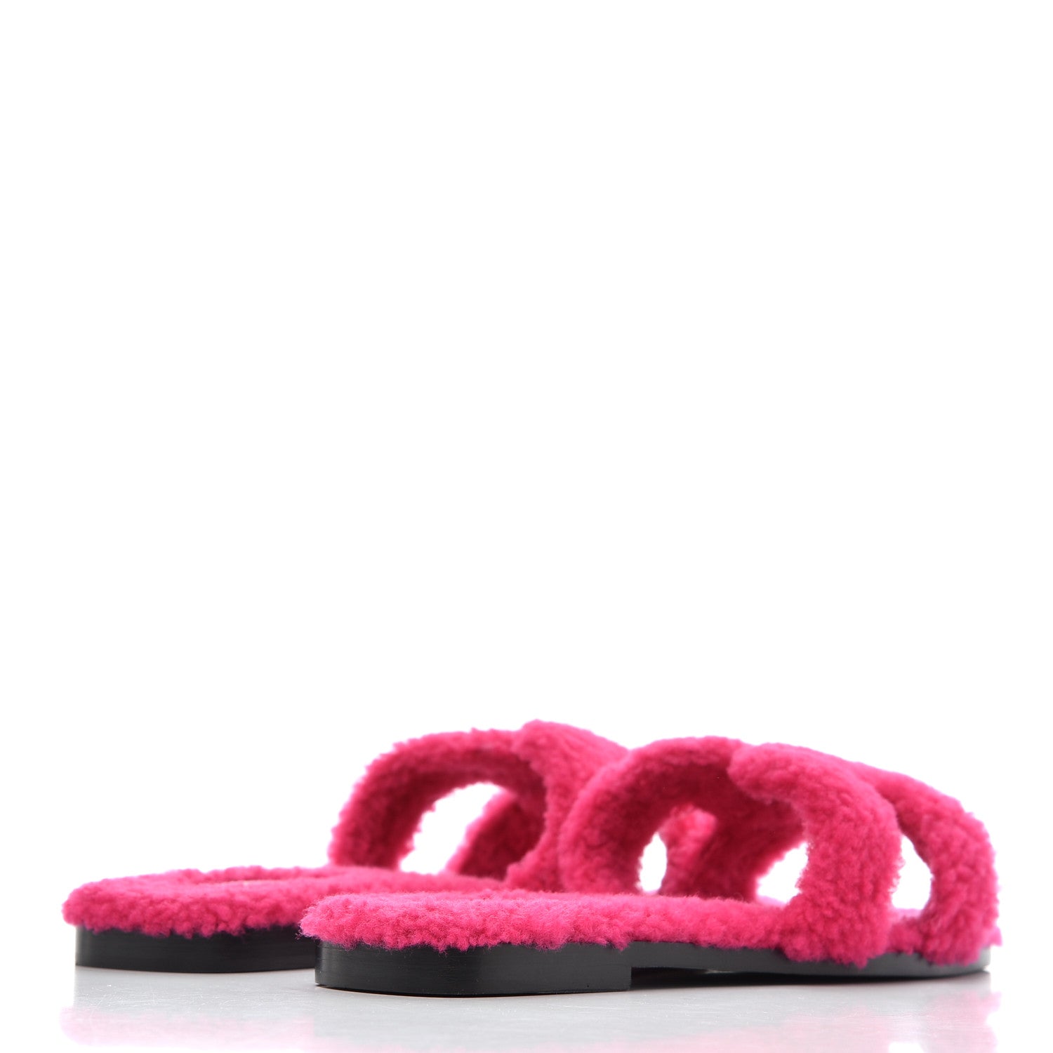Hermes Woolskin Oran Sandals 37 Rose Fuchsia 4 of 12