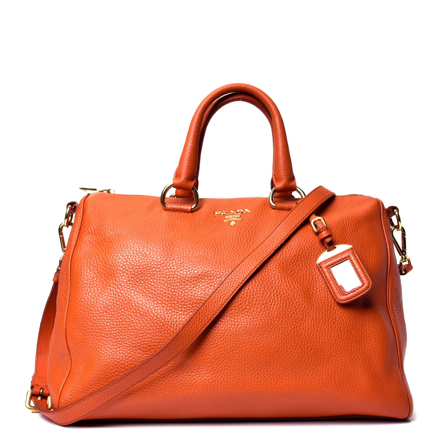 Prada Vitello Daino Satchel Papaya 1 of 9