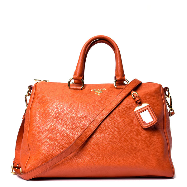Prada Vitello Daino Satchel Papaya 943563 – FASHIONPHILE
