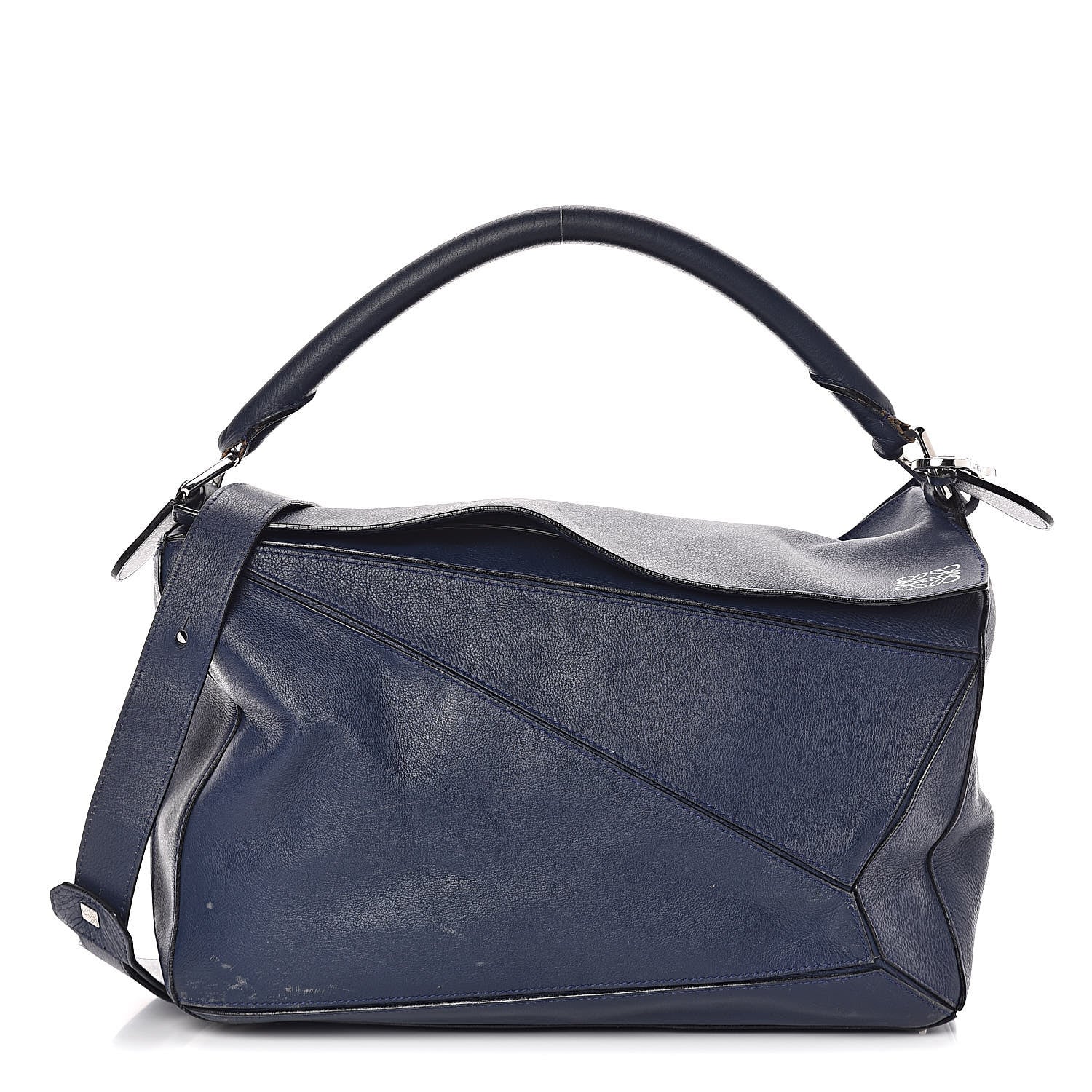 Loewe Calfskin Large Puzzle Bag Deep Blue 1 of 10