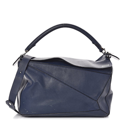 Loewe Calfskin Large Puzzle Bag Deep Blue 1 of 10