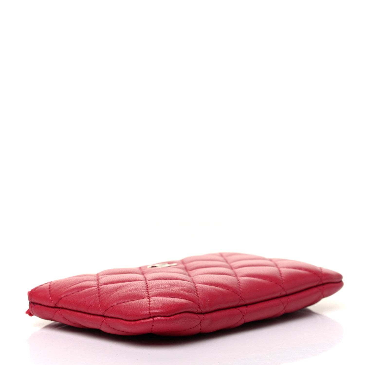Chanel Lambskin Quilted Small Cosmetic Case Dark Pink 4 of 8