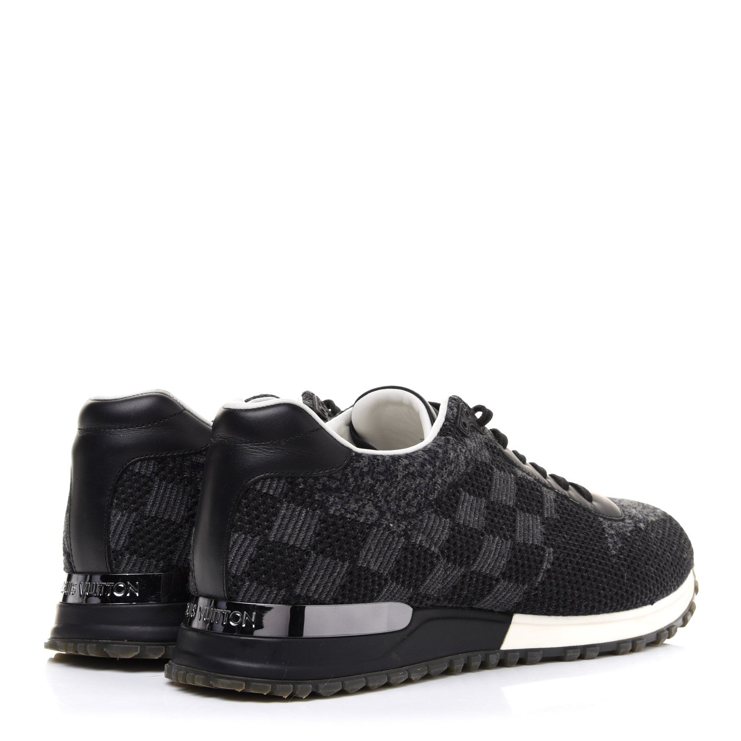 Louis Vuitton Calfskin Damier Run Away Sneakers 8 Graphite 4 of 9