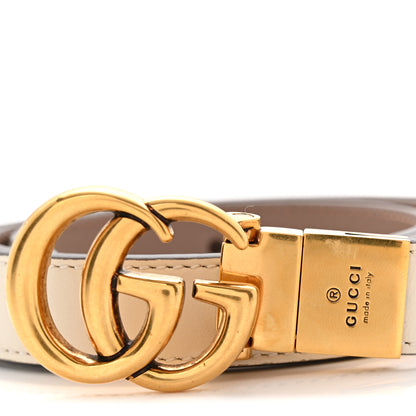 Gucci Plutone Calfskin Double G Reversible 20mm Belt Porcelain Rose White 75 30 3 of 6
