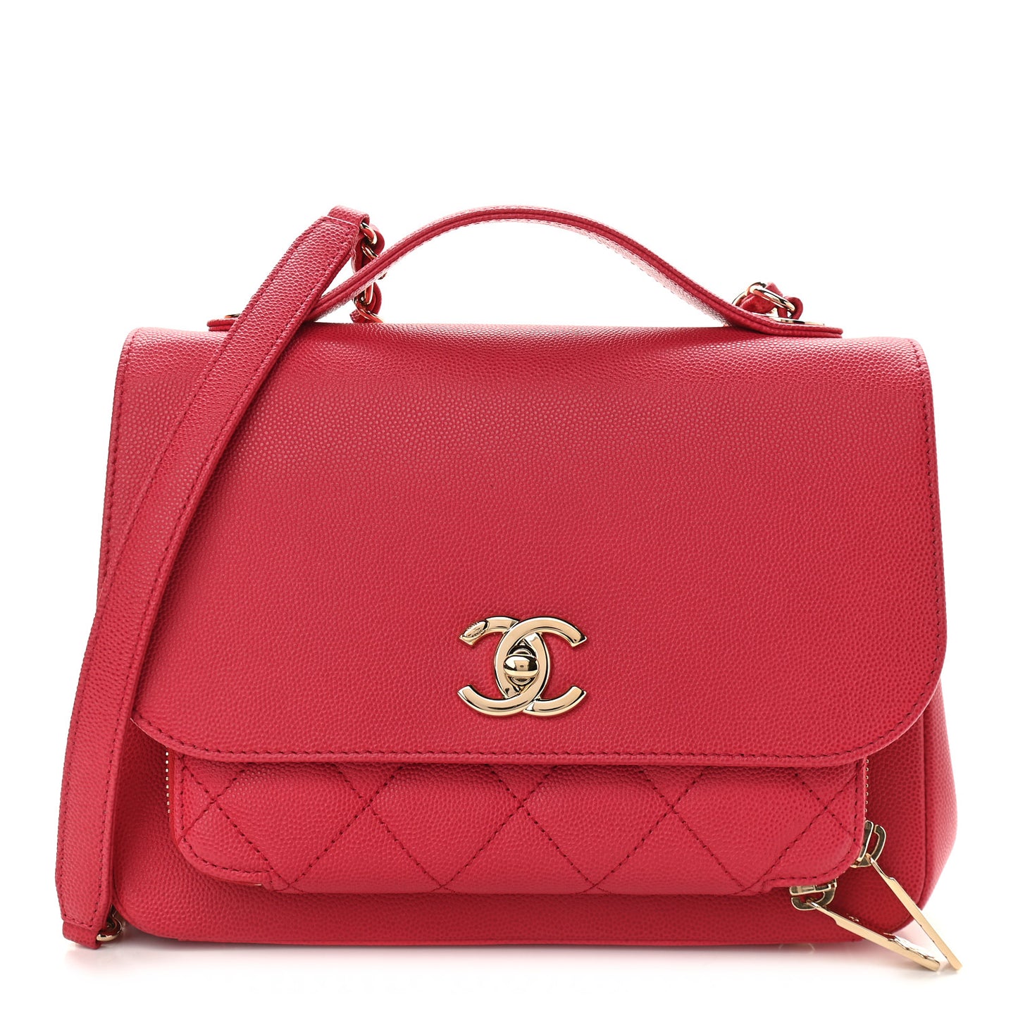 Caviar Quilted Medium Business Affinity Flap Red