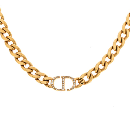 Christian Dior Metal Crystal 30 Montaigne Necklace  Gold 1 of 6