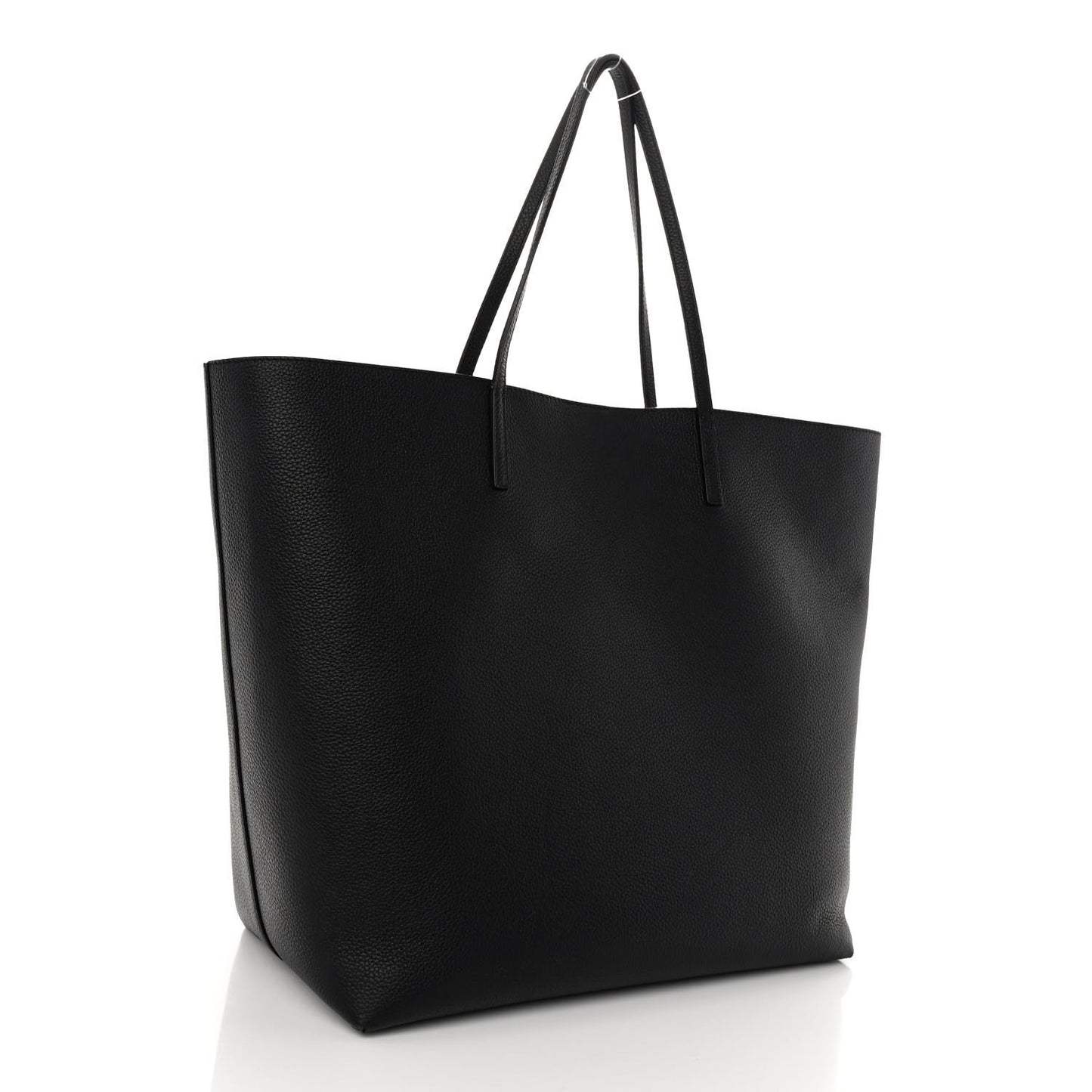 Grained Calfskin Skull Open Shopper Tote Black