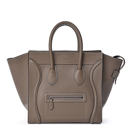 Celine Drummed Calfskin Mini Luggage Souris 1 of 10