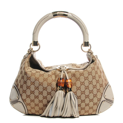 Gucci Monogram Medium Indy Top Handle Hobo Off White 1 of 7