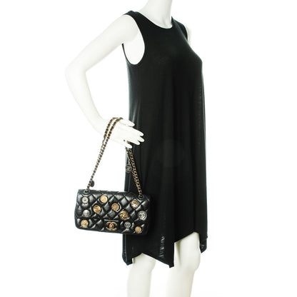 Chanel Aged Calfskin Quilted Medium Medallion Flap Black 2 of 8