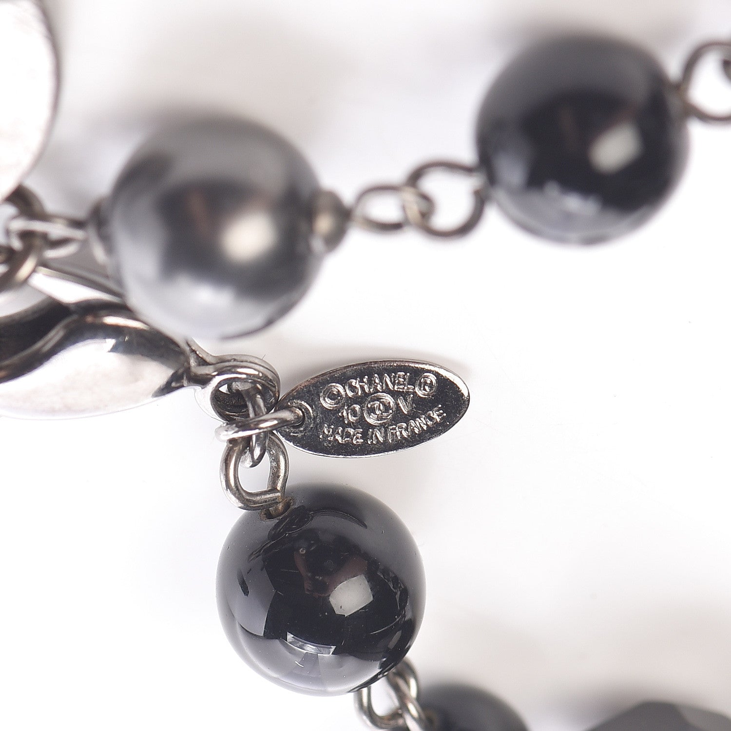 Chanel Ruthenium Bead CC Bracelet Black 4 of 7