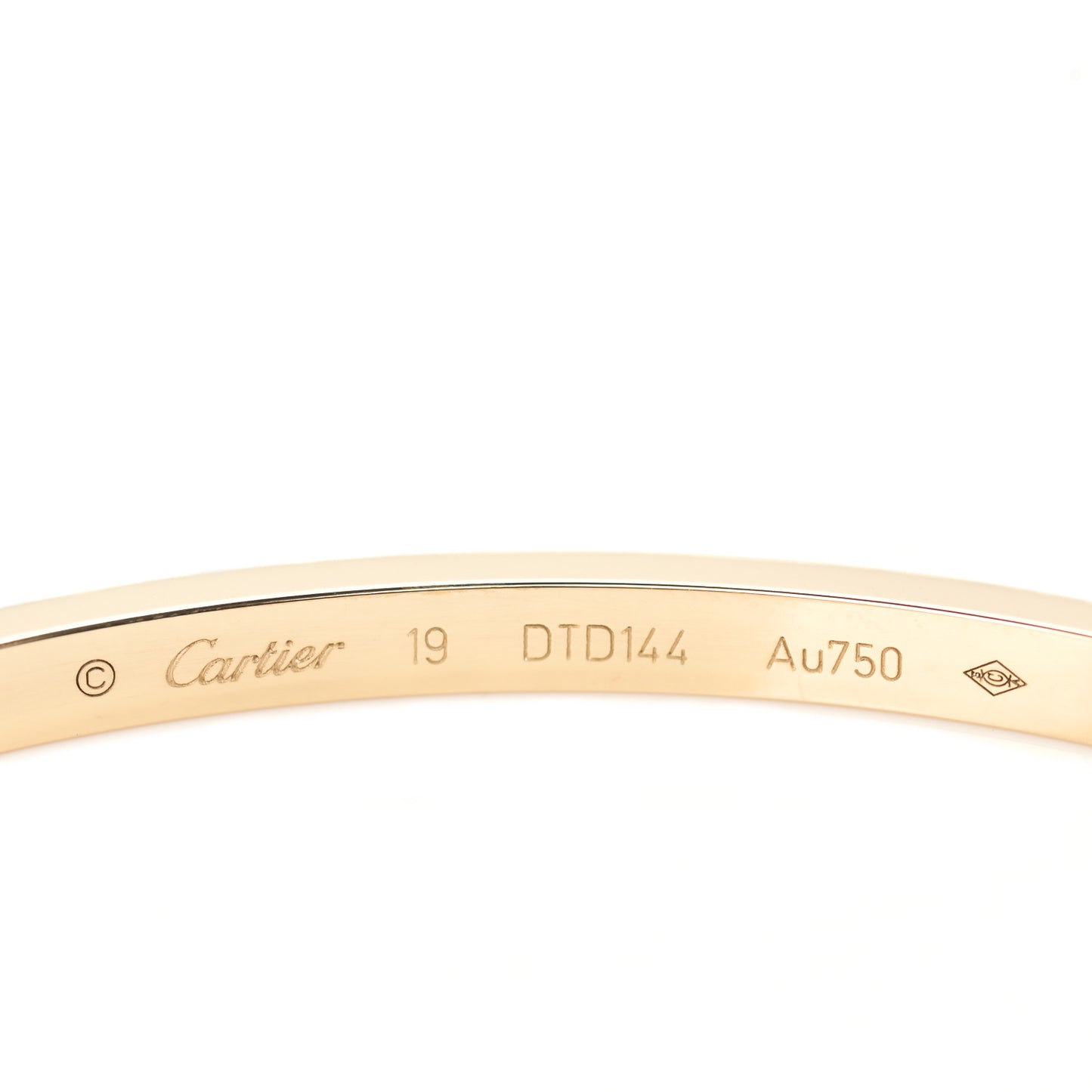 18K Yellow Gold Diamond Small LOVE Paved Bracelet 19