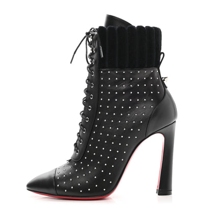 Christian Louboutin Calfskin Studded Dakita 100 Booties 37 Black 1 of 8