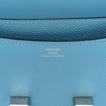 Hermes Epsom Enamel Constance 18 Bleu Du Nord Rouge de Coeur 7 of 10