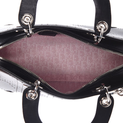 Christian Dior Calfskin Cannage Perforated Small Lady Dior East West Black 5 of 13