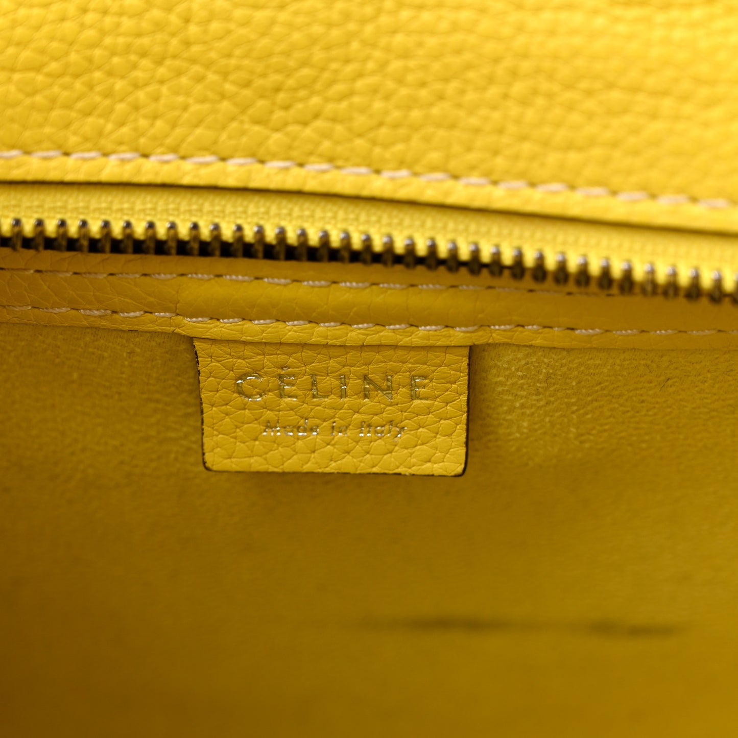 Drummed Calfskin Nano Luggage Citron