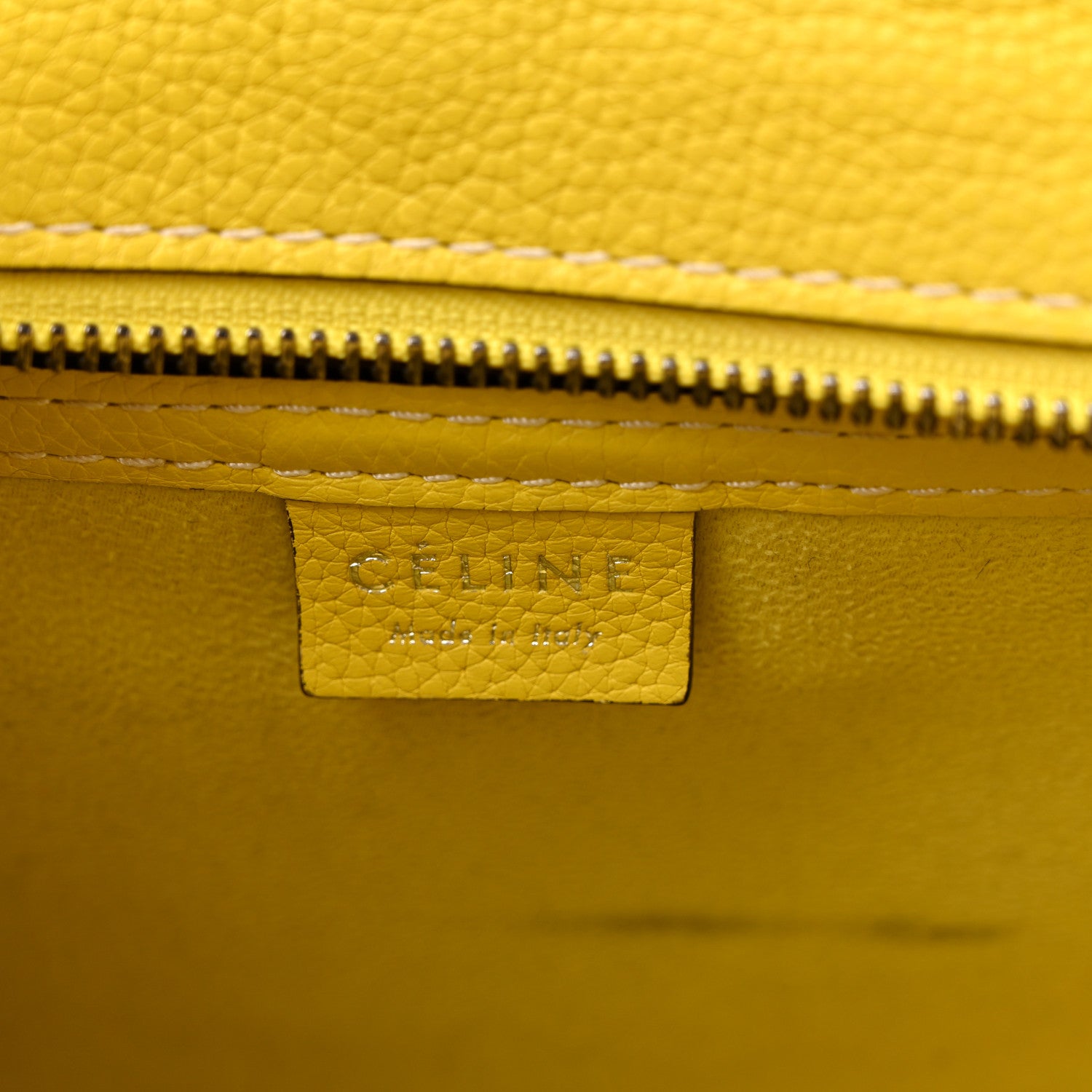 Celine Drummed Calfskin Nano Luggage Citron 5 of 14