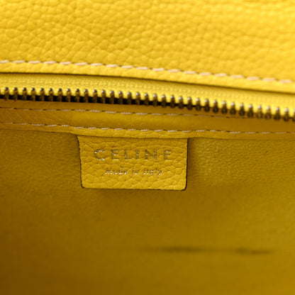 Celine Drummed Calfskin Nano Luggage Citron 5 of 14