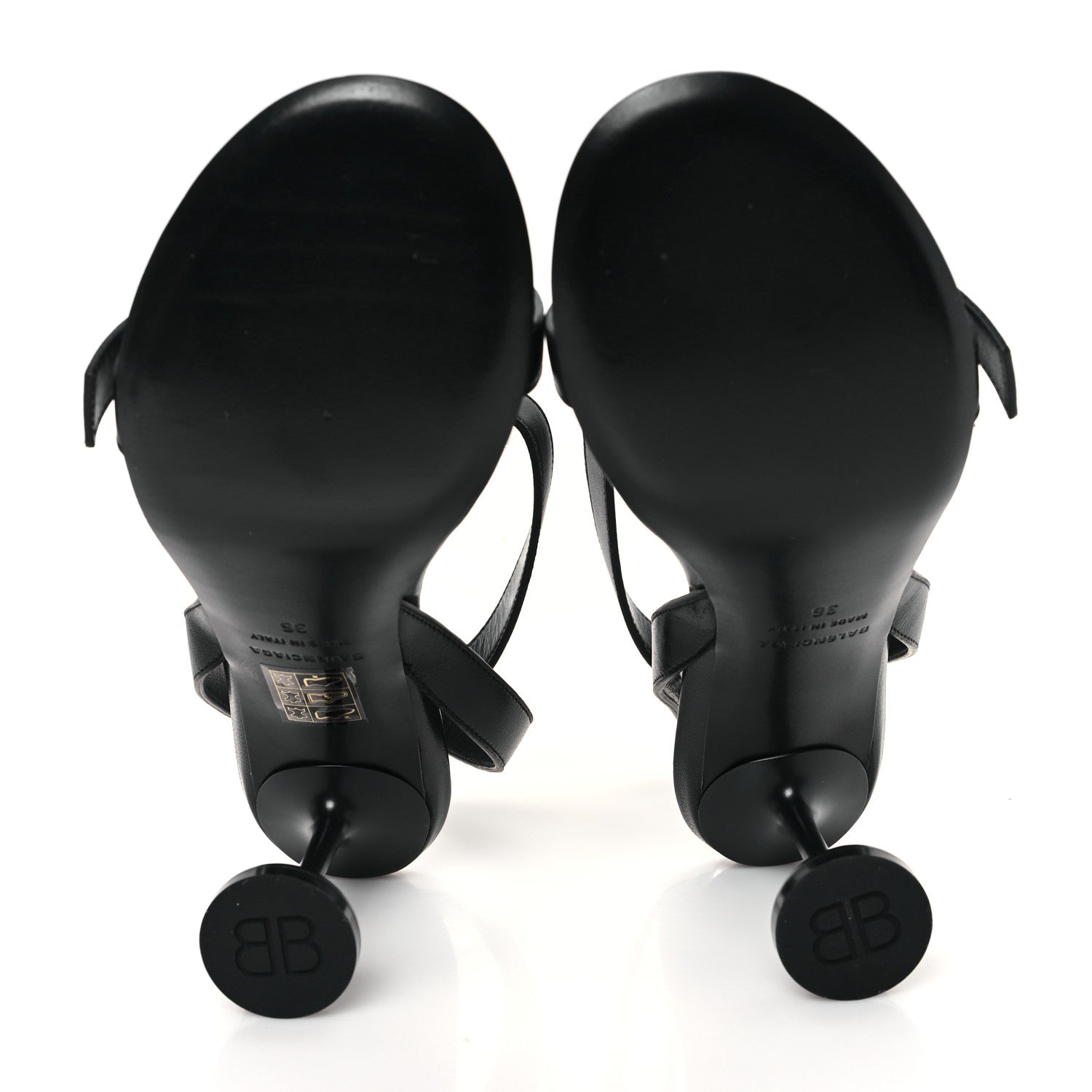 Balenciaga Calfskin Logo Afterhour 90mm Sandal 36 Black 5 of 10