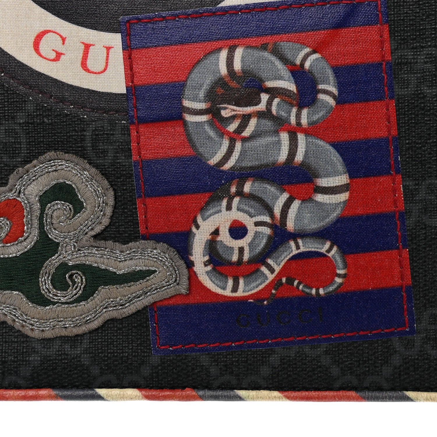 Gucci GG Supreme Monogram Night Courrier Zip Wristlet Pouch Black Multicolor 11 of 12