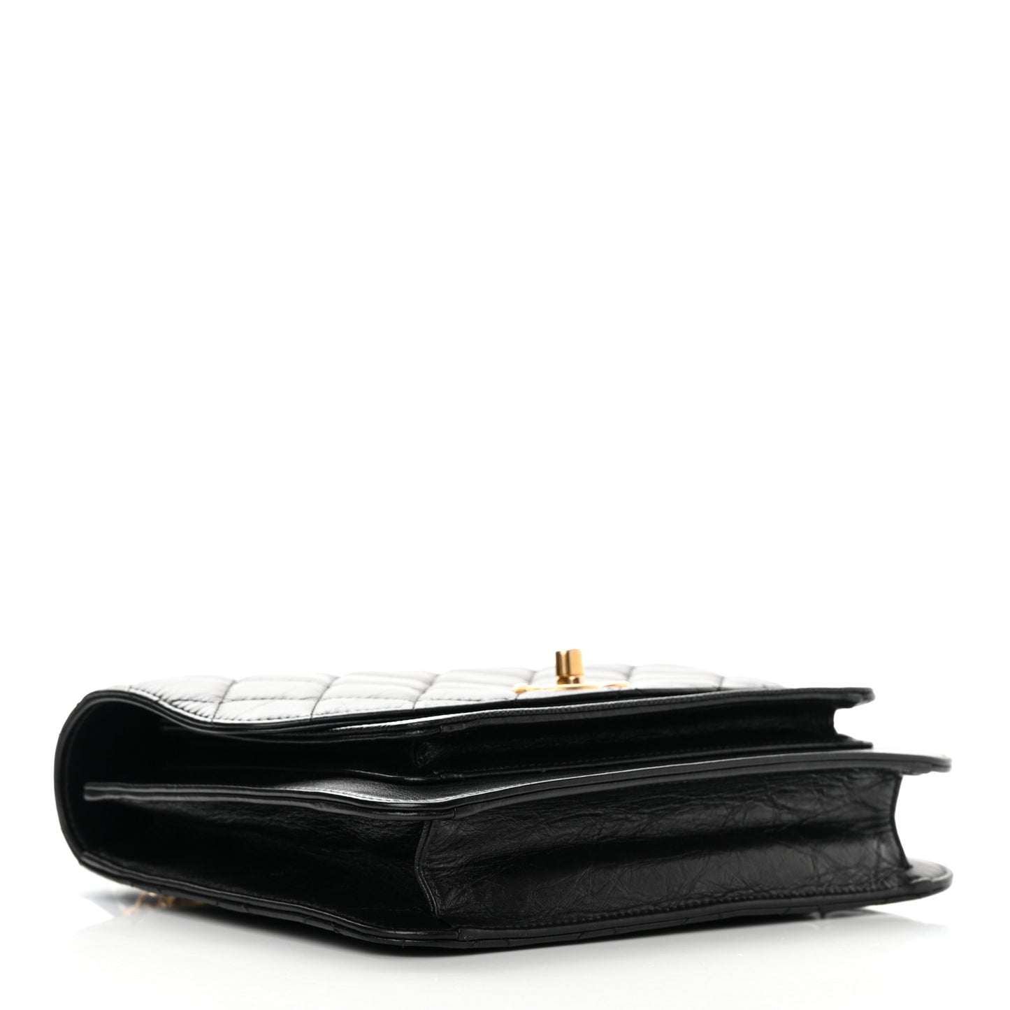 Calfskin Caviar Quilted Chain Handle Flap Black