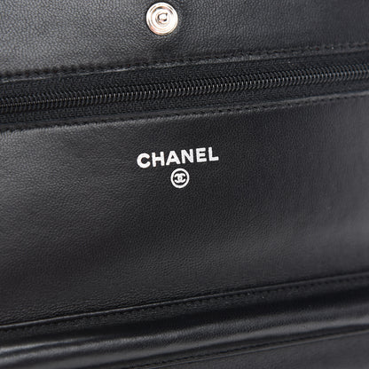 Chanel Lambskin Quilted Wallet On Chain WOC Black 6 of 11