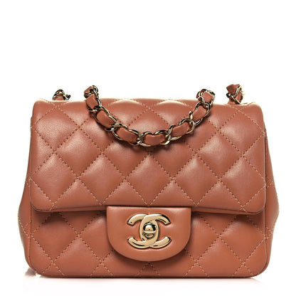 Chanel Lambskin Quilted Mini Square Flap Brown 1 of 13