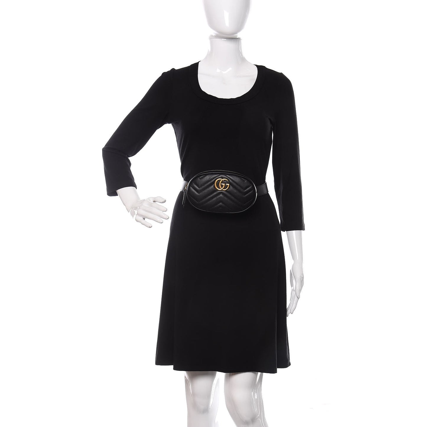 Calfskin Matelasse GG Marmont Belt Bag 95 38 Black