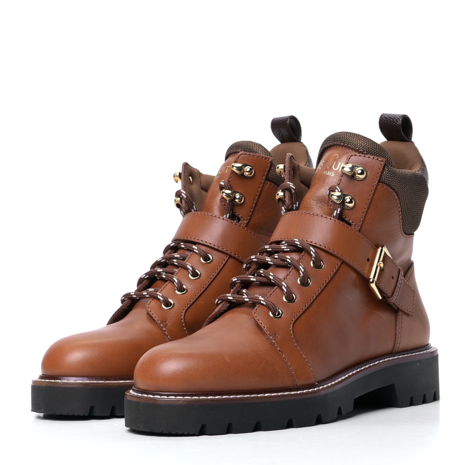 Louis Vuitton Calfskin Territory Ranger Combat Boots 39 Cognac 5 of 12