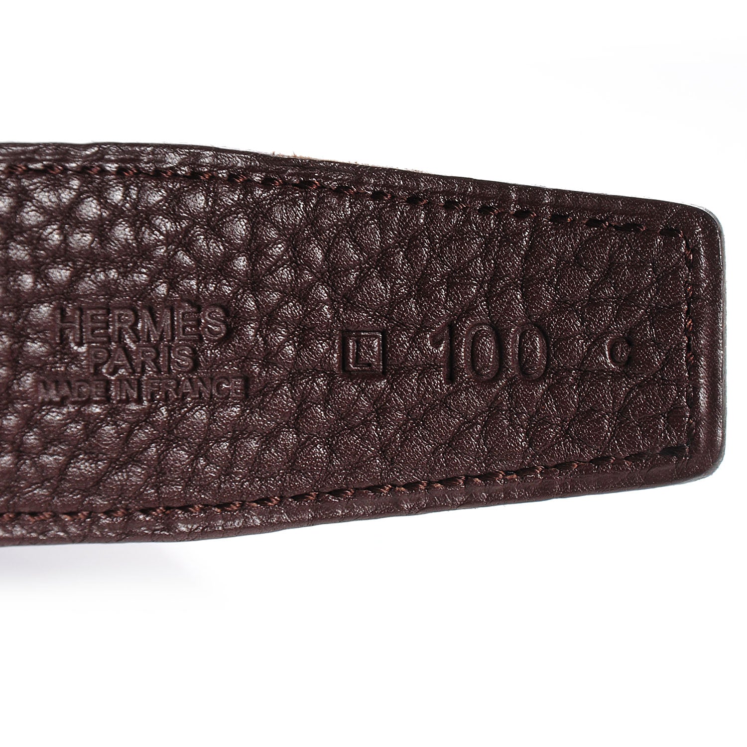 Hermes Box Togo Reversible Martelee Constance 40mm H Belt 100 Noir Chocolate 6 of 13