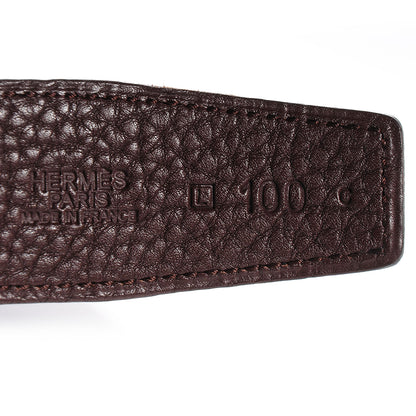 Hermes Box Togo Reversible Martelee Constance 40mm H Belt 100 Noir Chocolate 6 of 13