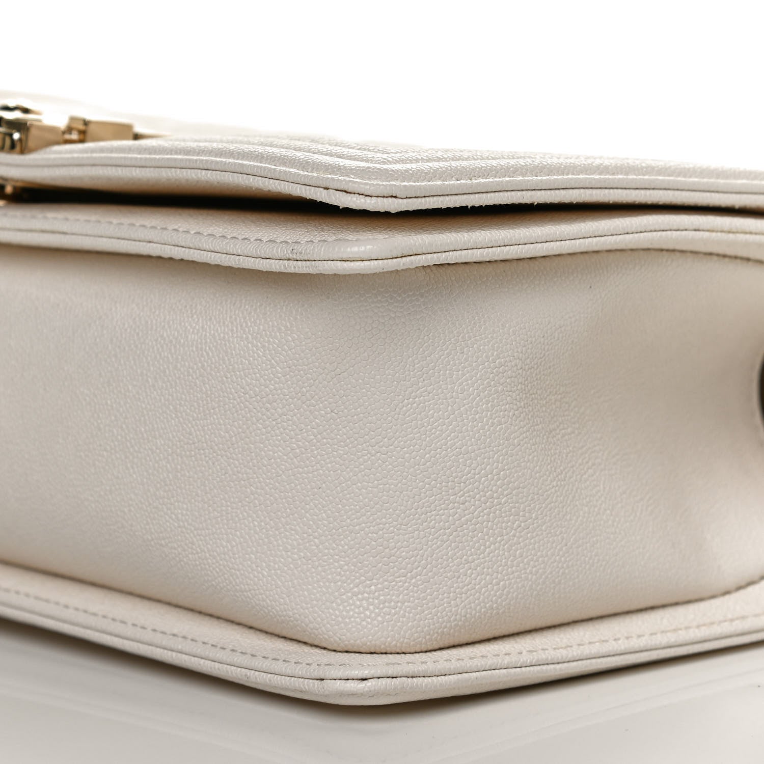 Chanel Caviar Quilted Medium Boy Flap White 9 of 10