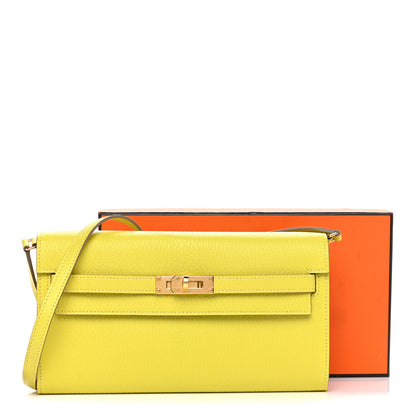 Hermes Chevre Mysore Kelly Wallet To Go Lime 11 of 11