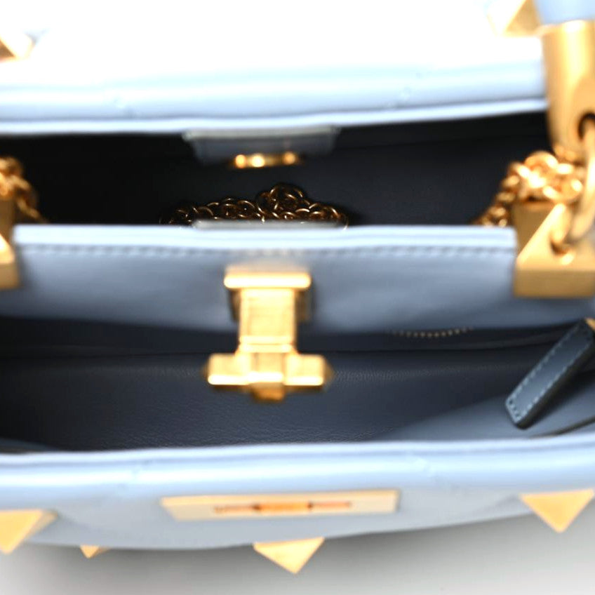 Valentino Garavani Nappa Roman Stud The Handle Bag Niagara 7 of 8
