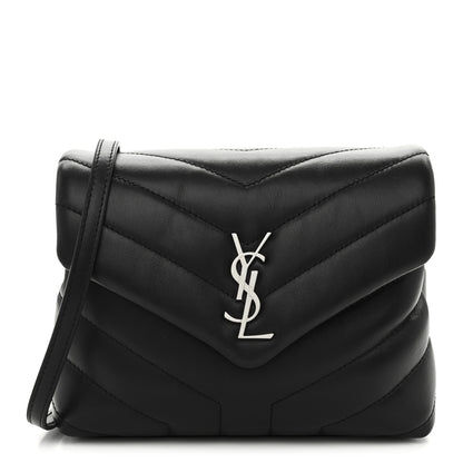 Saint Laurent Calfskin Y Quilted Monogram Toy Loulou Crossbody Bag Black 1 of 11