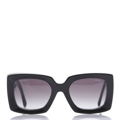 Chanel Acetate Rectangle Sunglasses 5435 Black 2 of 8