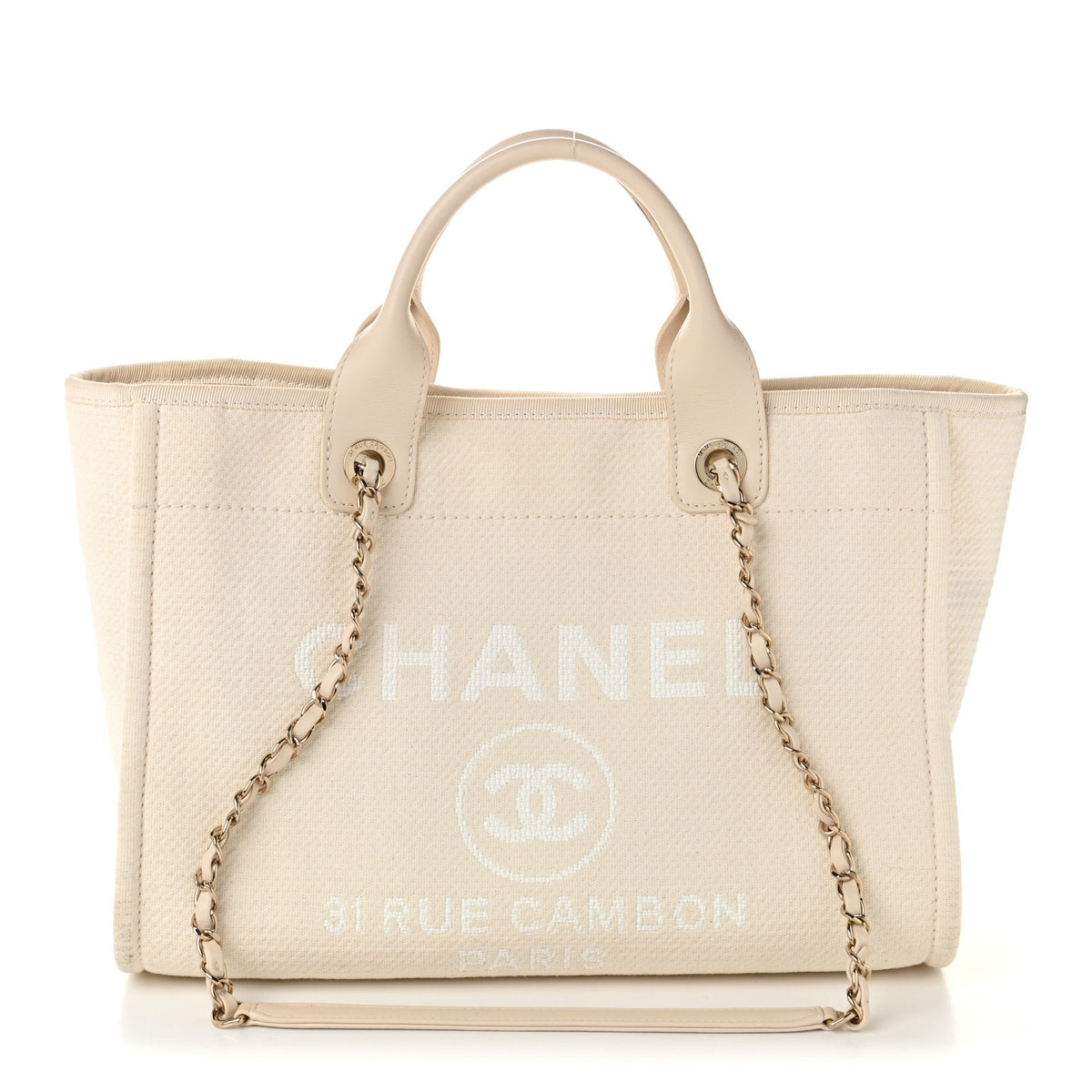 Chanel Mixed Fibers Small Deauville Tote White 1 of 12