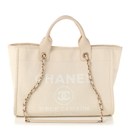 Chanel Mixed Fibers Small Deauville Tote White 1 of 12