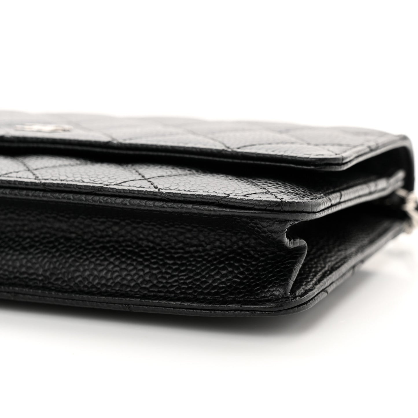 Caviar Quilted Wallet on Chain WOC Black