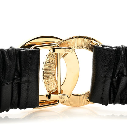 Chanel Lambskin Metal Ruched Chain CC Belt 75/30 Black 3 of 3