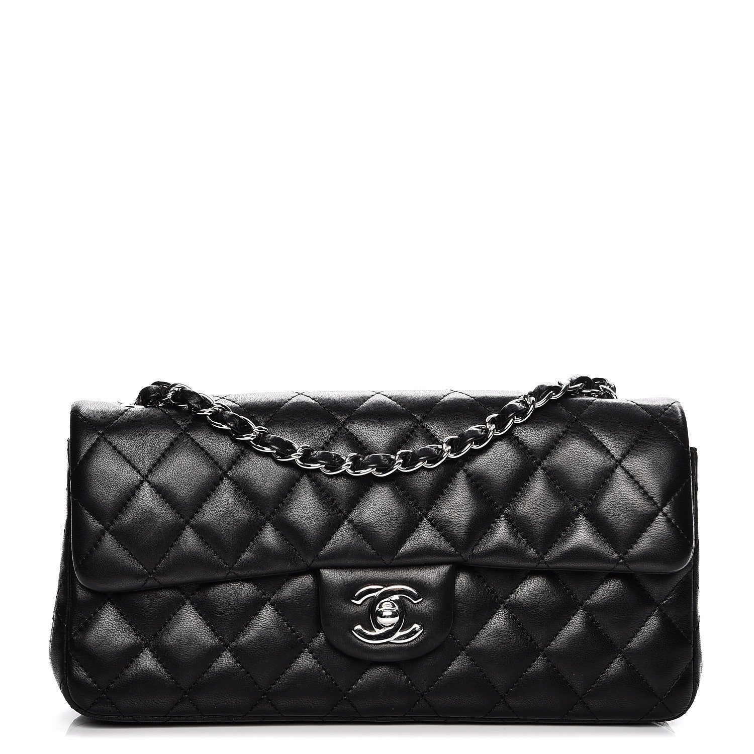 Chanel Lambskin Quilted East West Flap Black 2 of 21