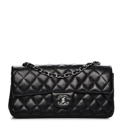Chanel Lambskin Quilted East West Flap Black 2 of 21